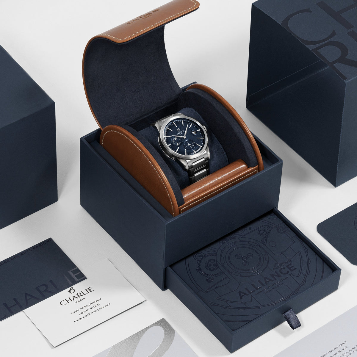 ALLIANCE - Automatique phase de lune - Bleu Montres CHARLIE