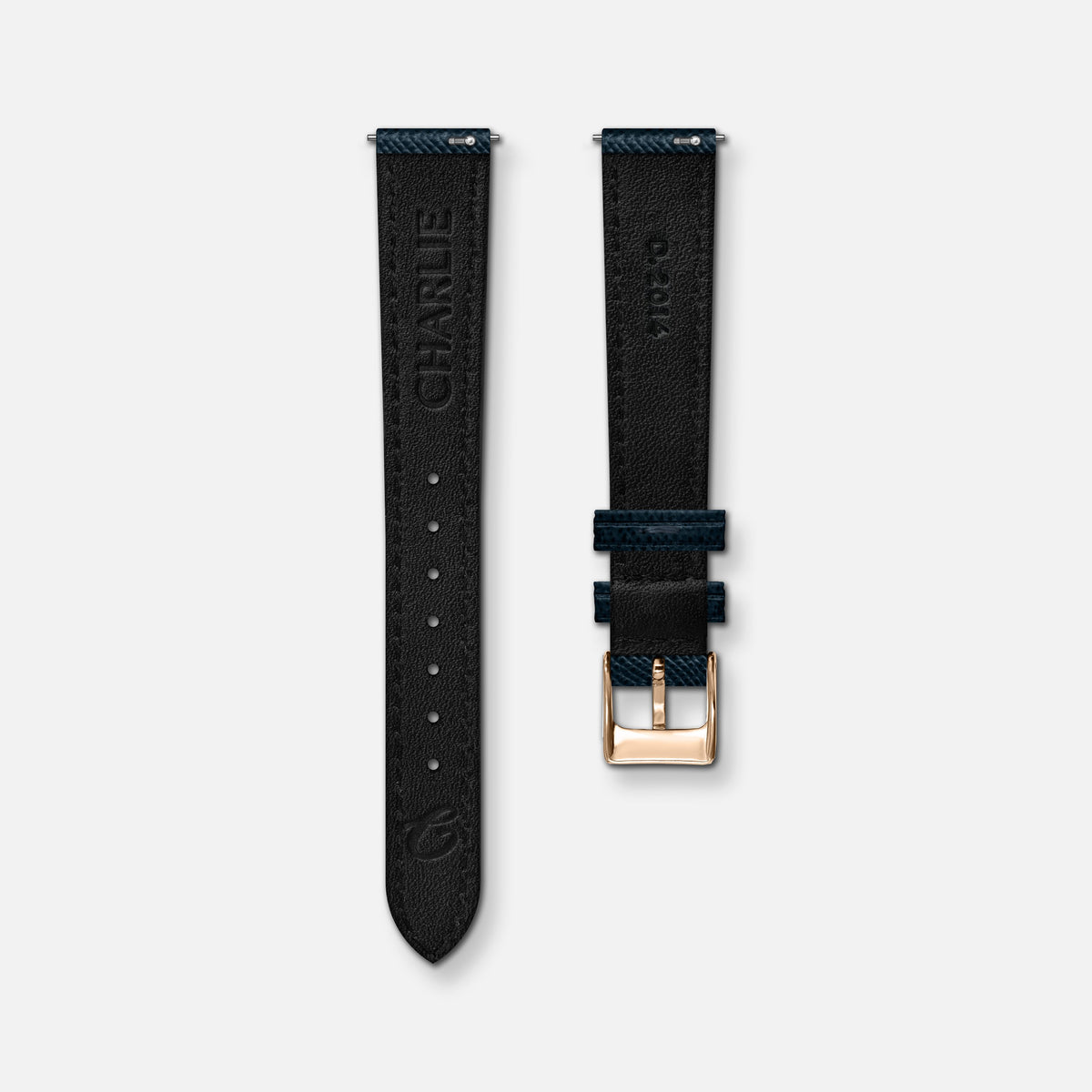 Bracelet cuir saffiano bleu 14mm Bracelets de montres CHARLIE