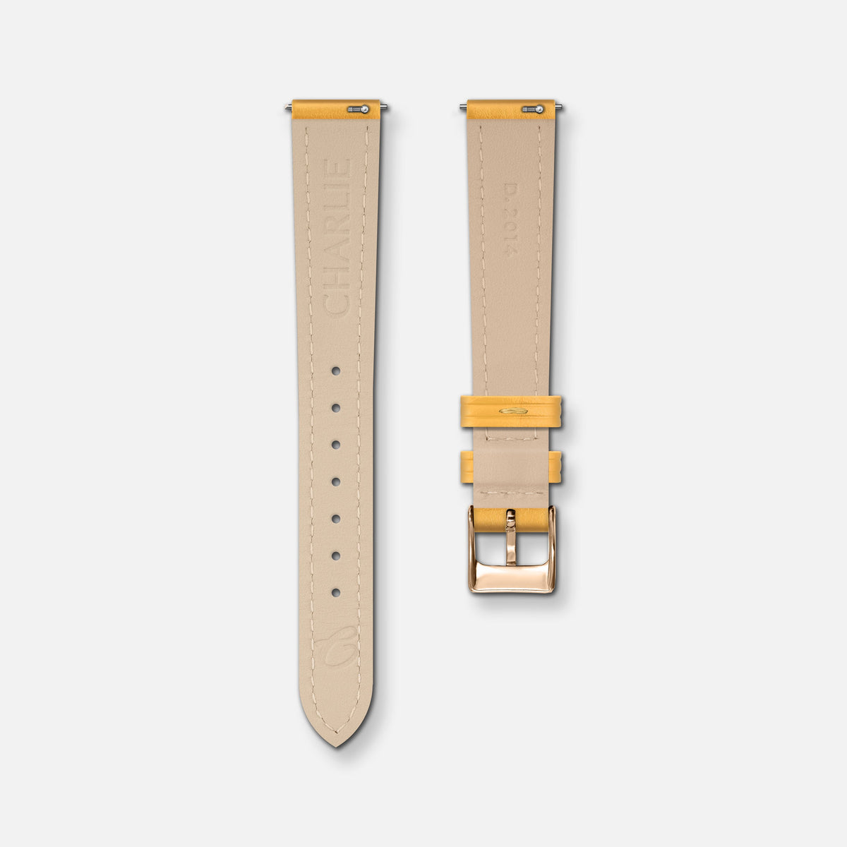 Bracelet cuir jaune toscan 14mm Bracelets de montres CHARLIE