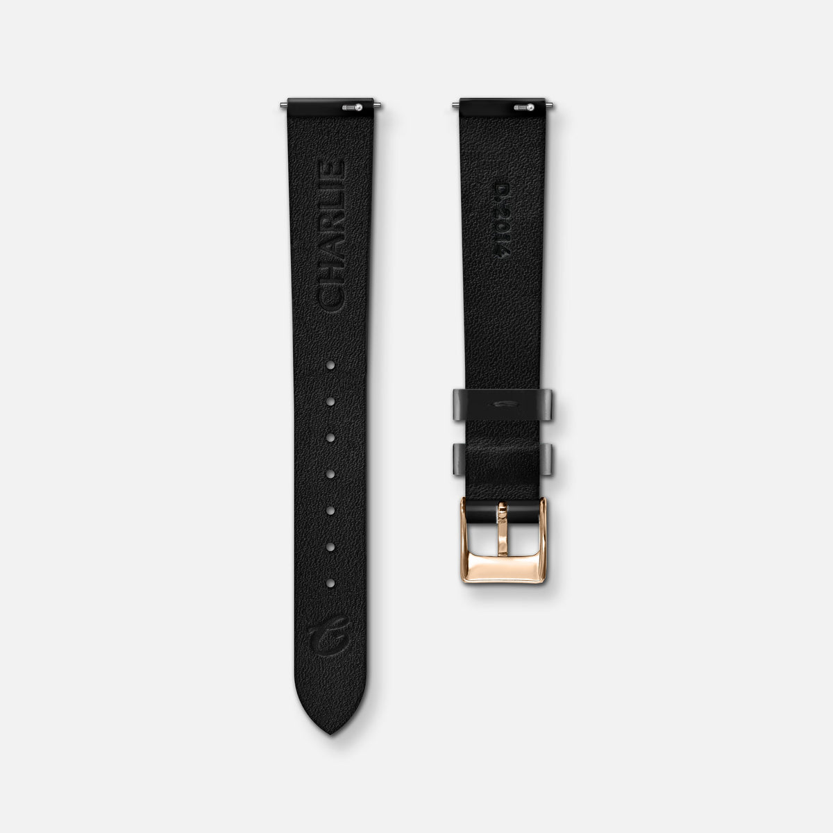 Bracelet cuir vernis noir 14mm Bracelets de montres CHARLIE