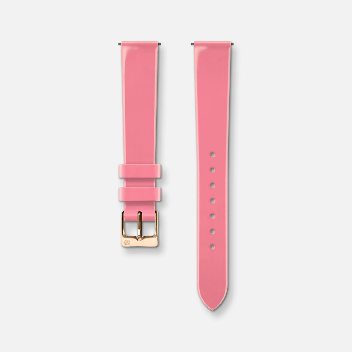 Bracelet cuir vernis rose 14mm Bracelets de montres CHARLIE Or rose