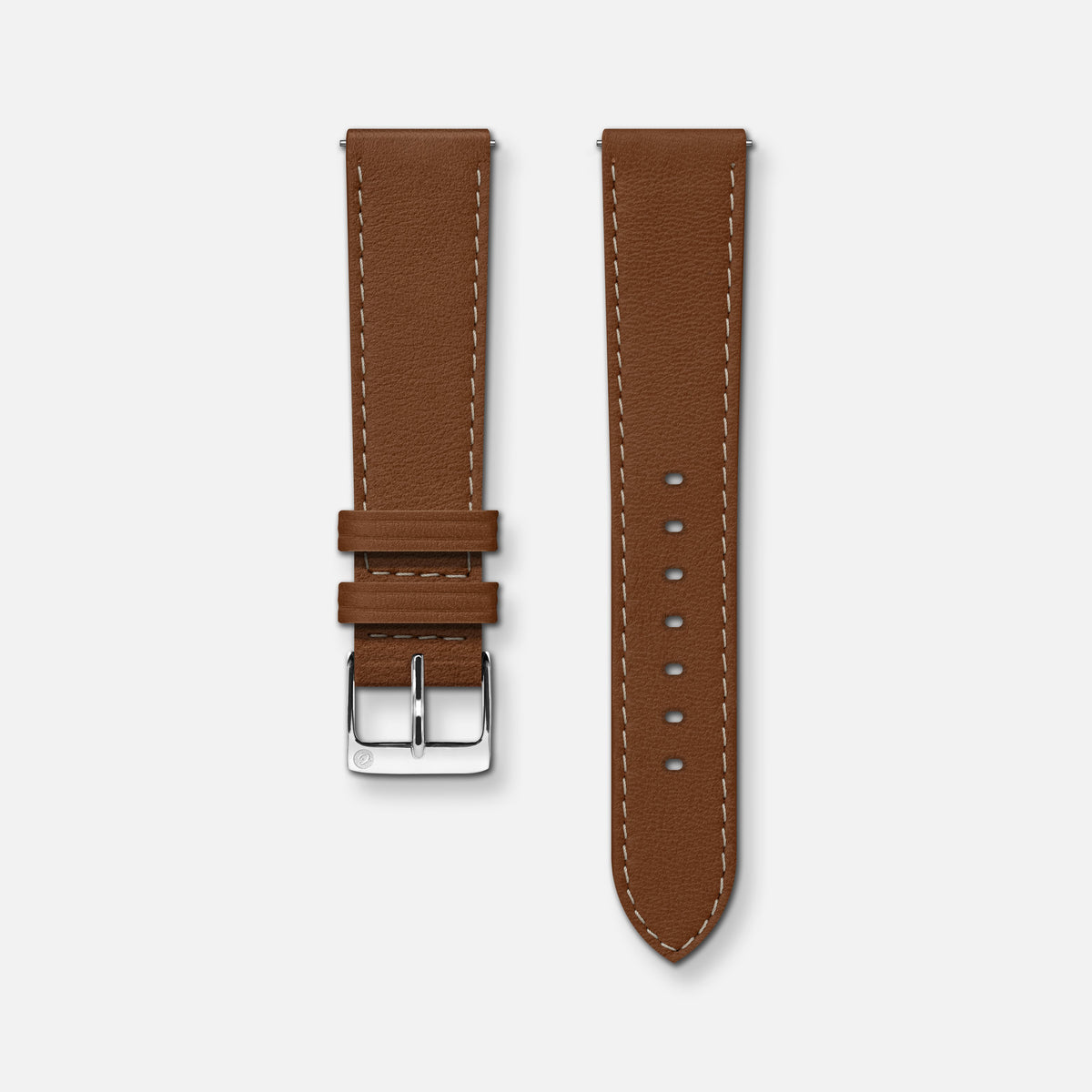 Bracelet cuir marron 18mm Bracelets de montres CHARLIE Acier