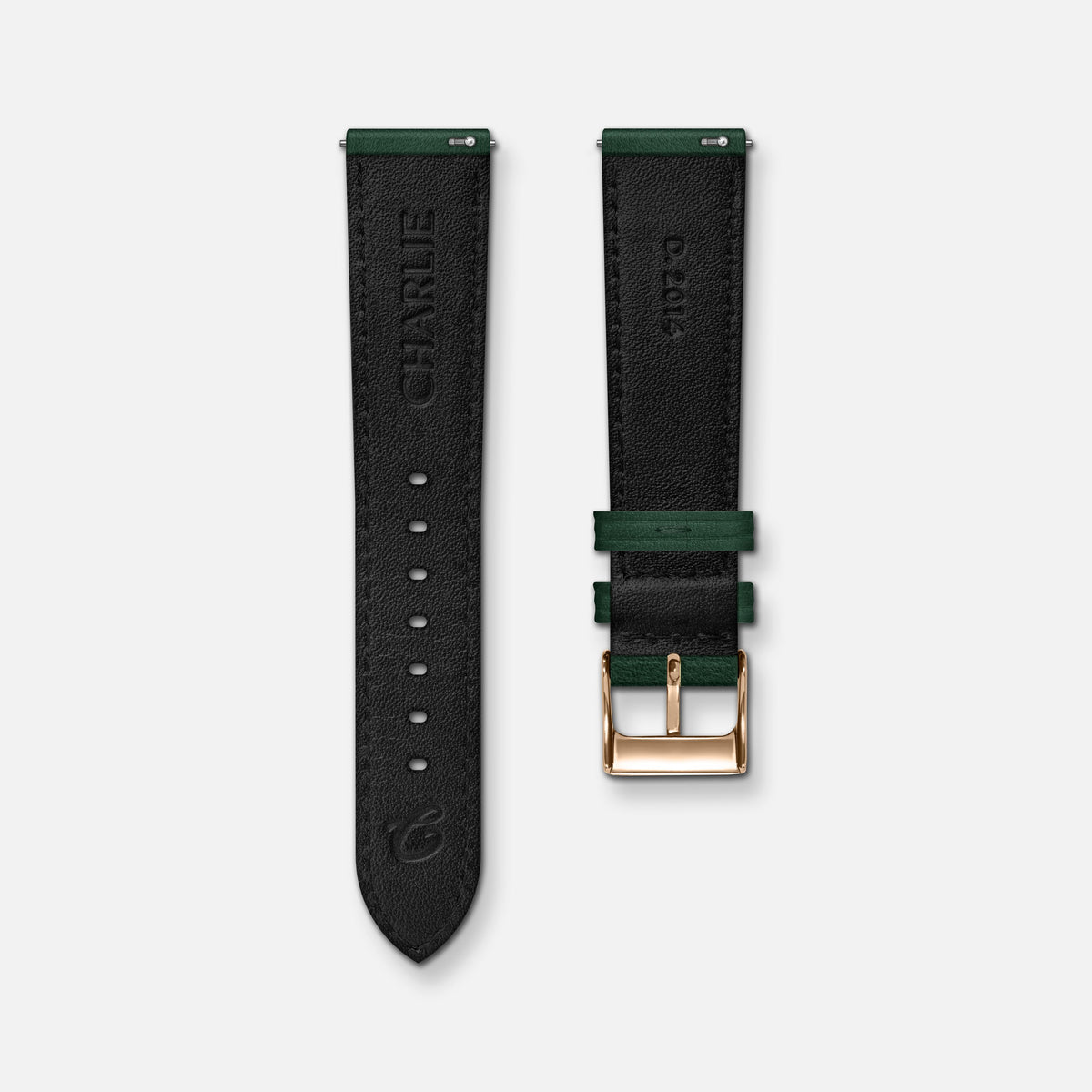 Bracelet cuir vert 18mm