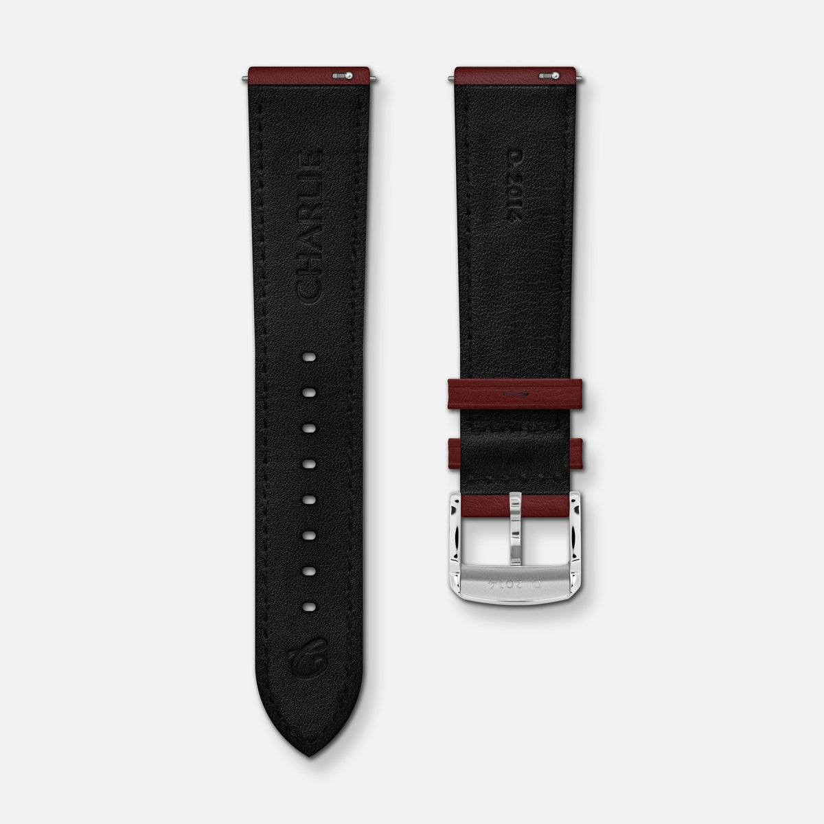 Bracelet cuir bordeaux 20mm