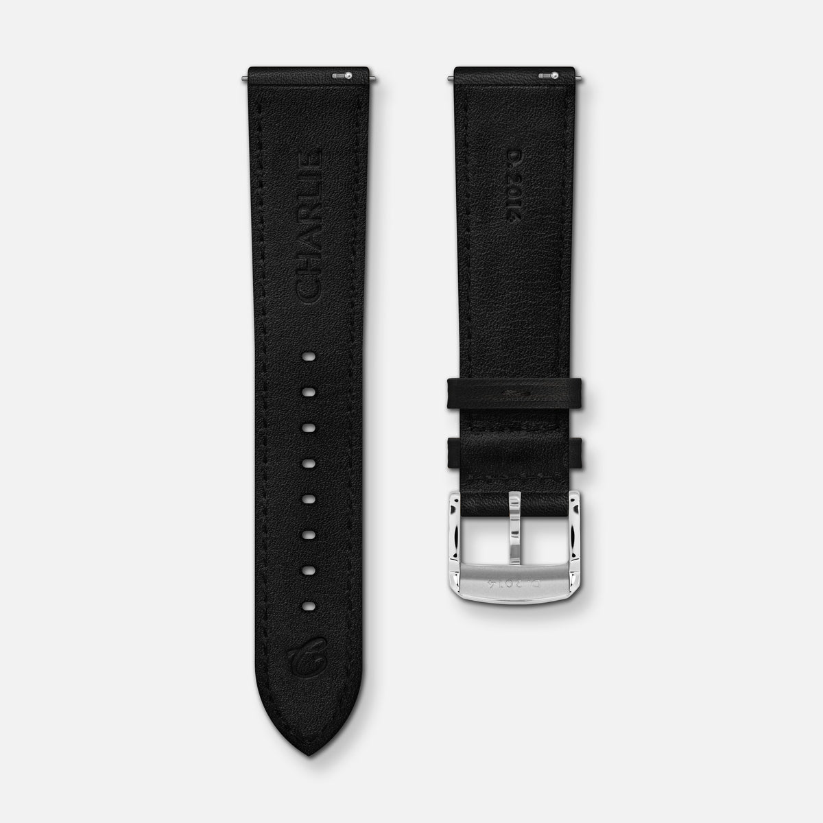 Bracelet cuir noir 20mm Bracelets de montres CHARLIE