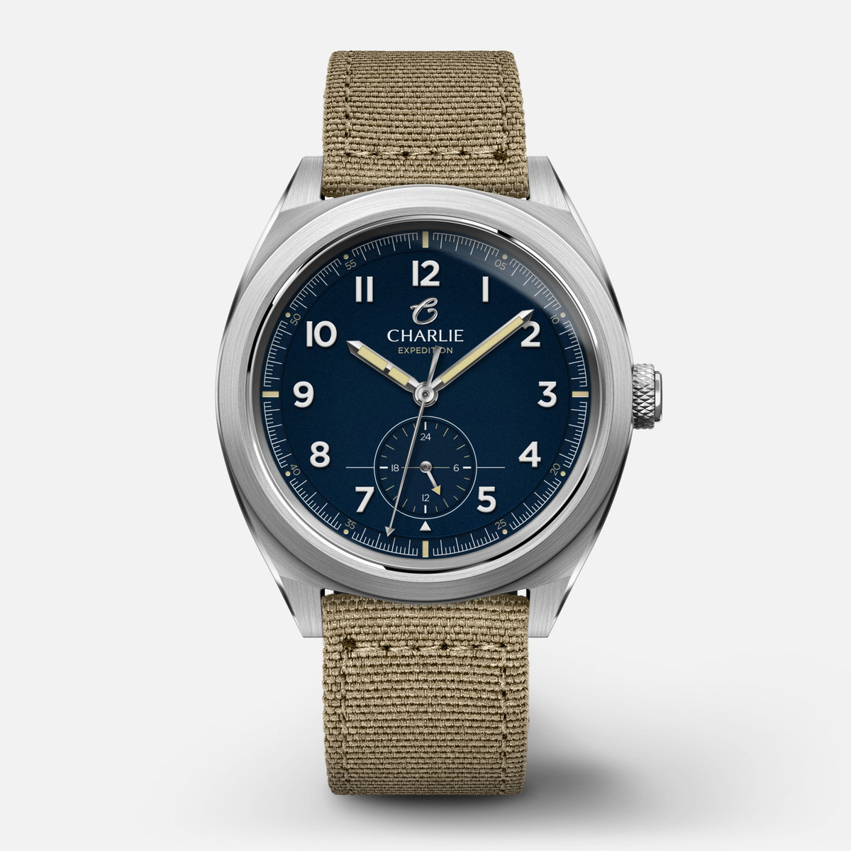 GR - Quartz 24h - Bleu Montres CHARLIE Nylon beige