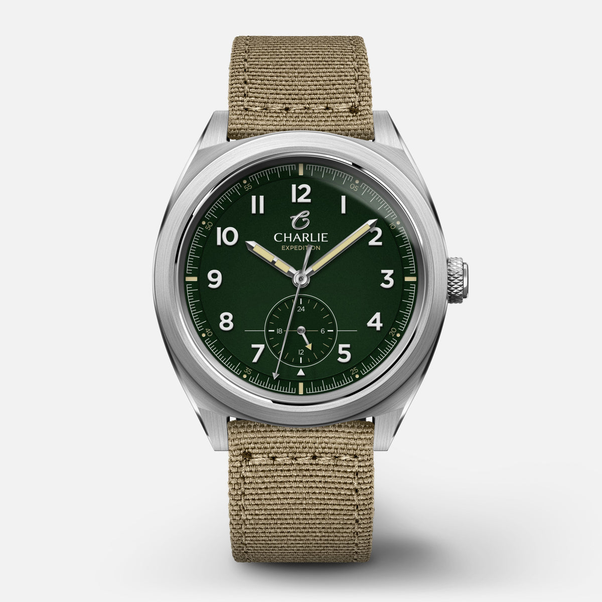 GR - Quartz 24h - Vert Montres CHARLIE Nylon beige