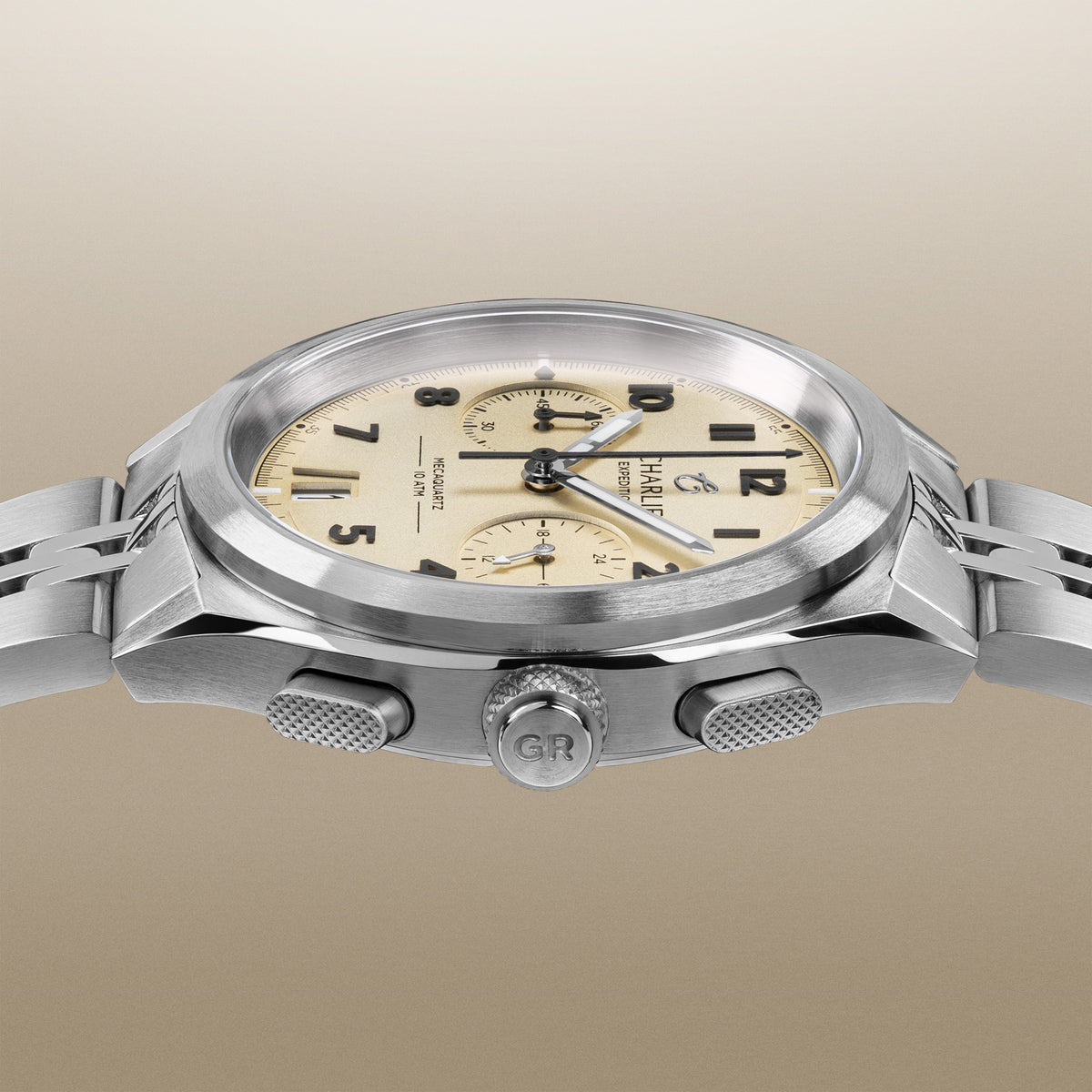 GR - Mecaquartz Chronographe - Beige Montres CHARLIE