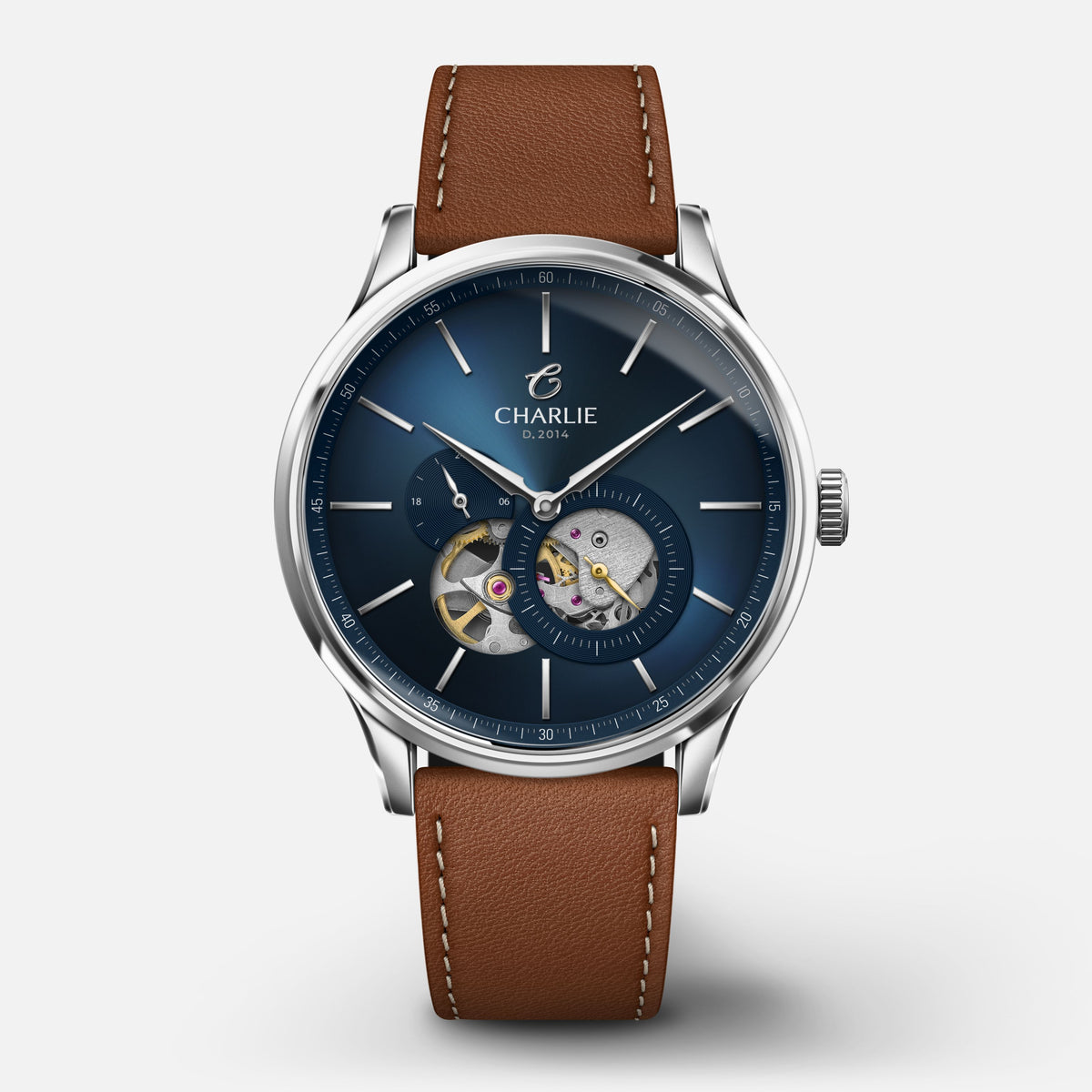INITIAL - Édition anniversaire 10 ans Montres CHARLIE Cuir marron