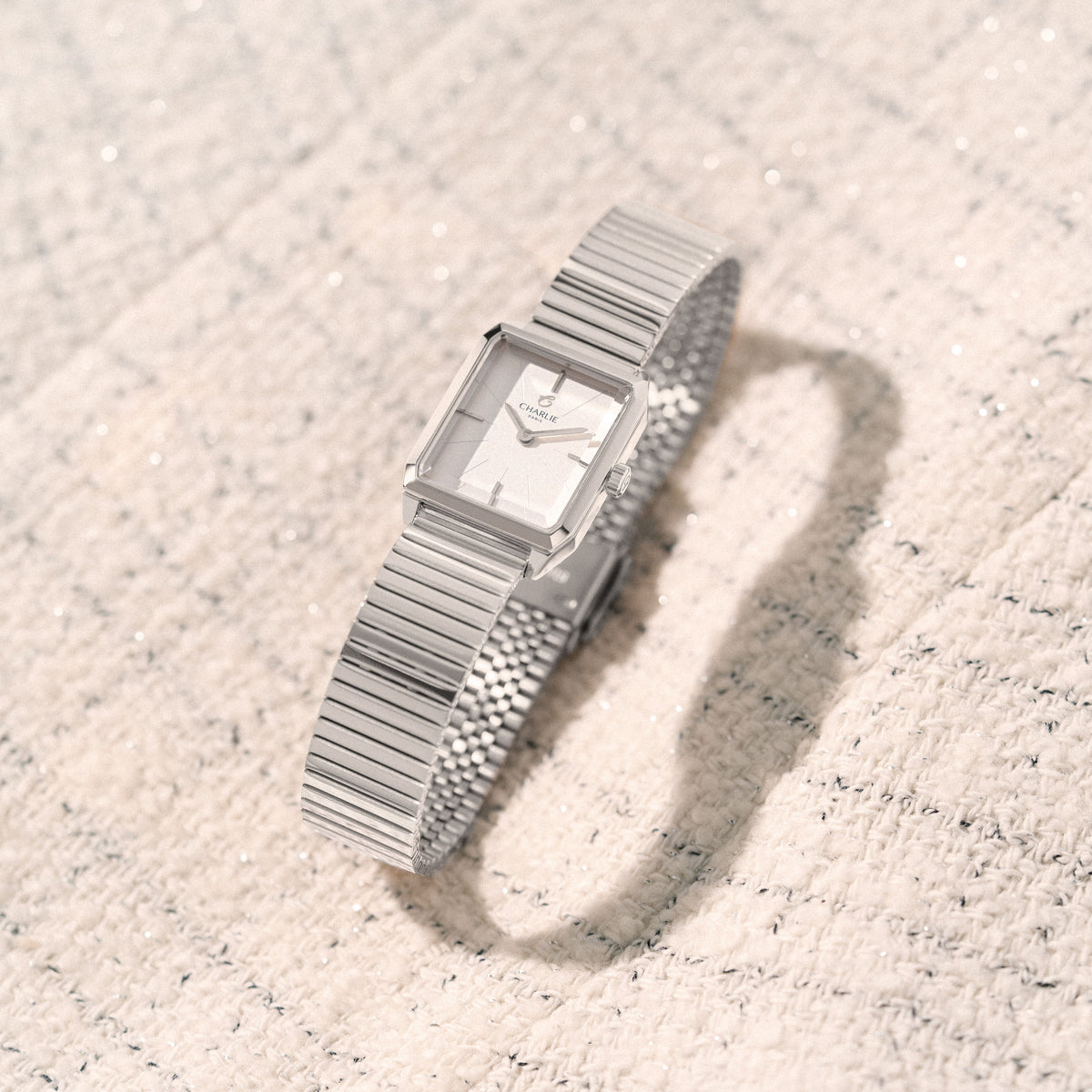 Bracelet en maille baguette acier 14mm