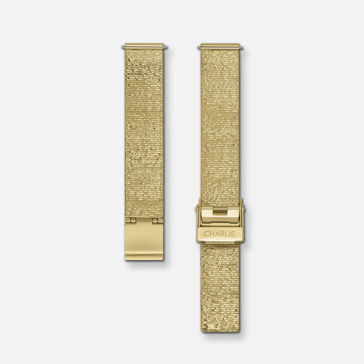 Bracelet en maille martelée doré 14mm