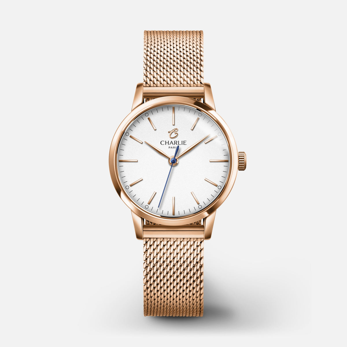 SULLY - Quartz - Doré rose Montres CHARLIE Maille milanaise doré rose