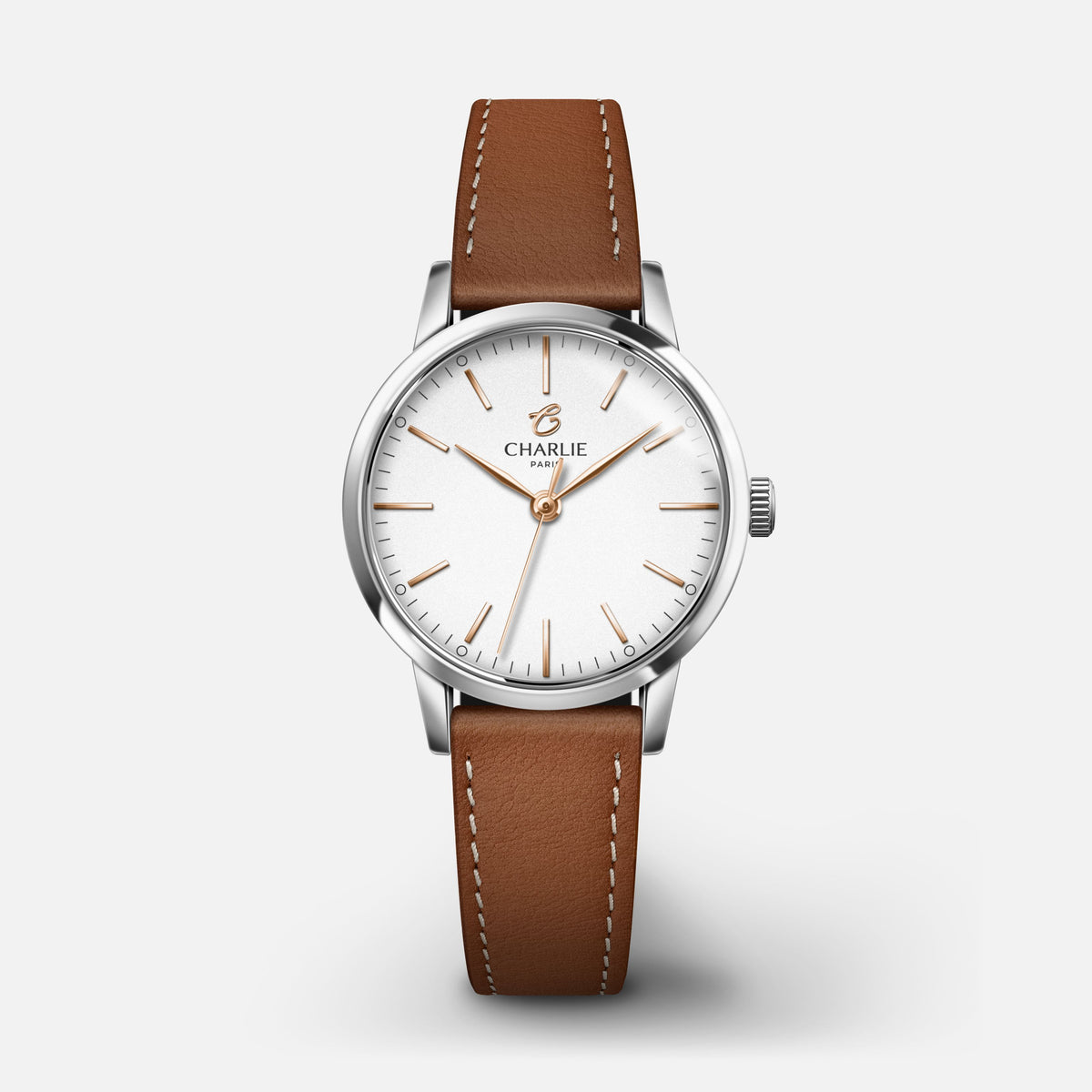 SULLY - Quartz - Acier Montres CHARLIE Cuir marron
