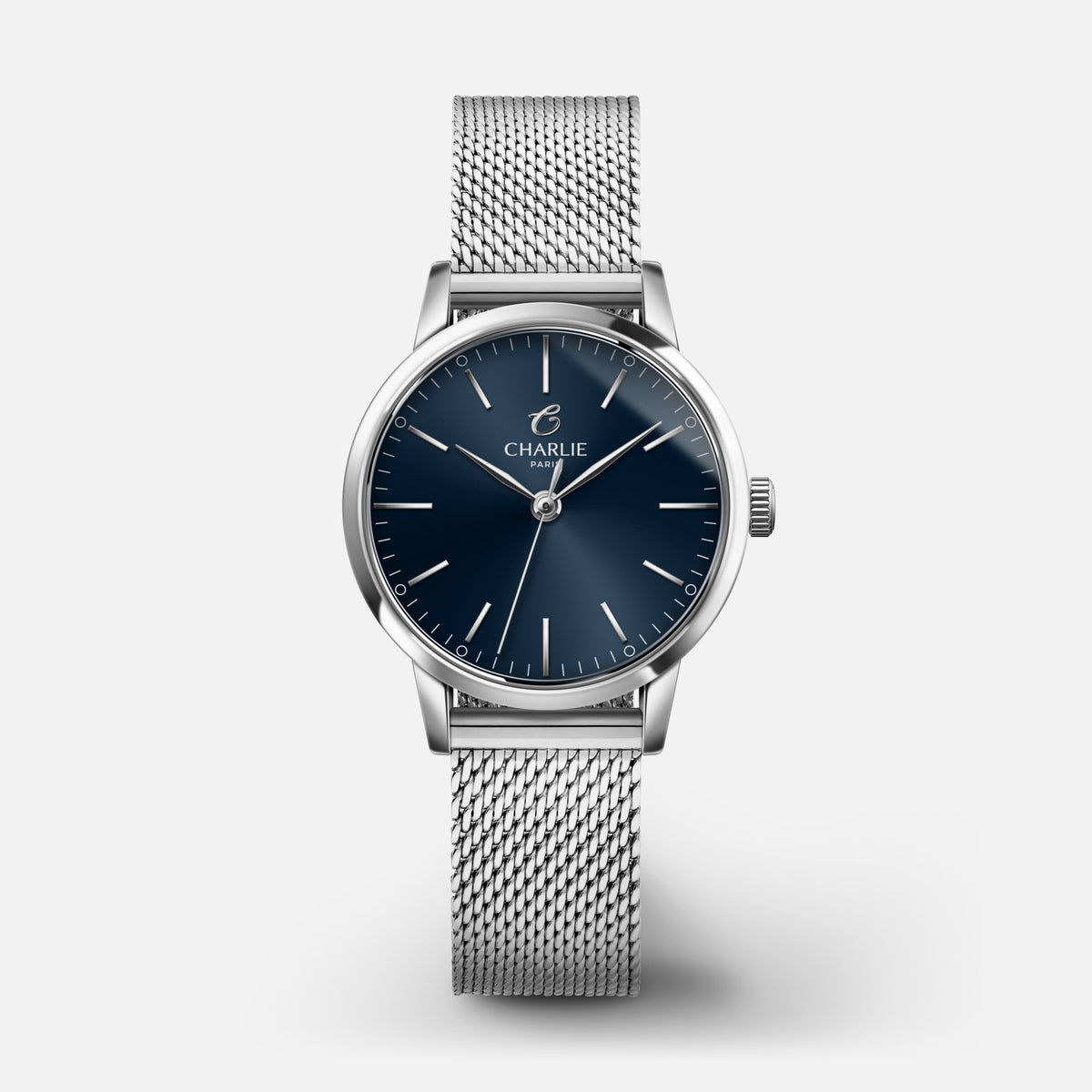 SULLY - Quartz - Acier & bleu Montres CHARLIE Maille milanaise acier