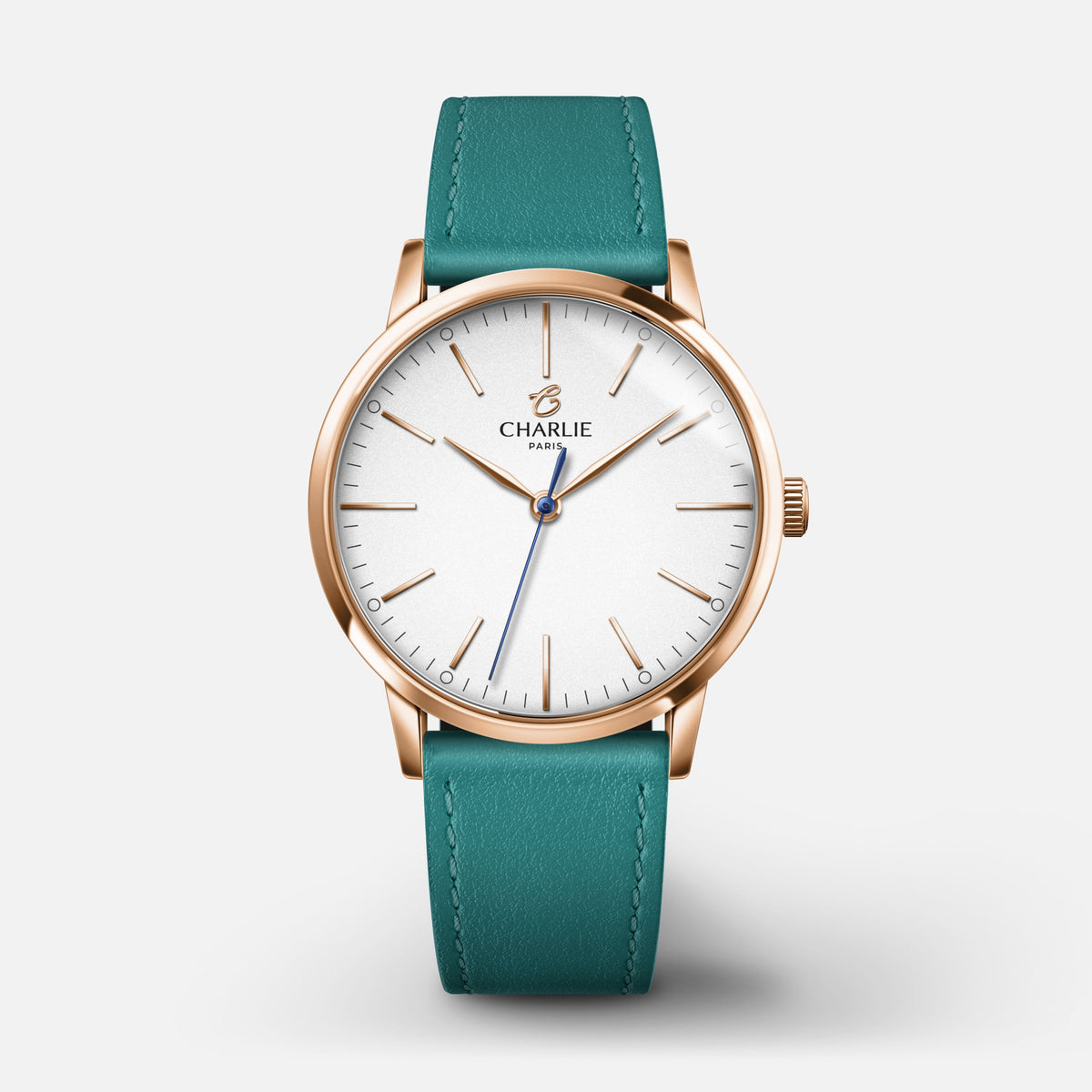 SULLY 35 - Quartz - Doré rose Montres CHARLIE Cuir paon