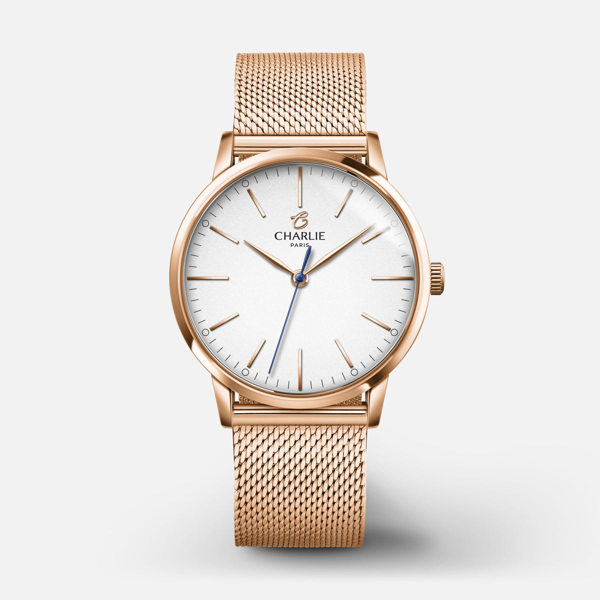 SULLY 35 - Quartz - Doré rose Montres CHARLIE Maille milanaise doré rose