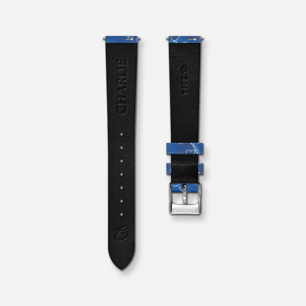 Bracelet tissu bandana bleu 14mm