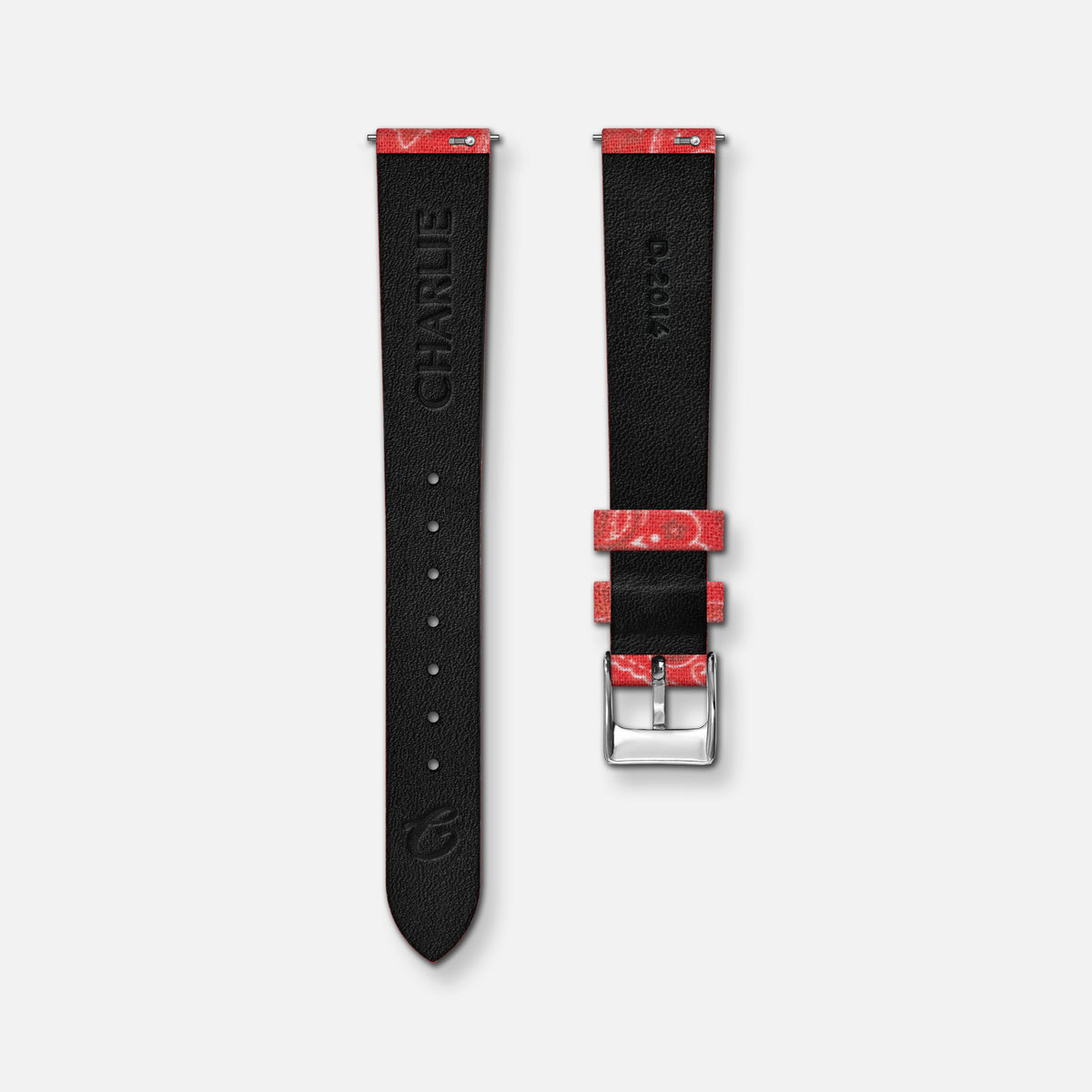 Armband 14 mm rotes Bandana-Gewebe