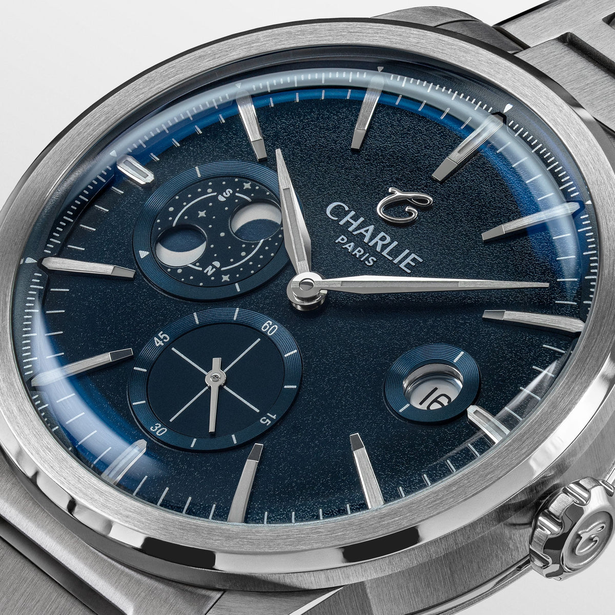 Montre automatique phase de lune homme