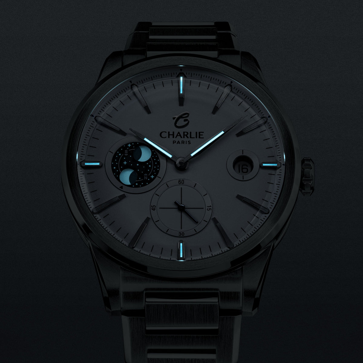 ALLIANCE - Automatique phase de lune - Blanc Montres CHARLIE
