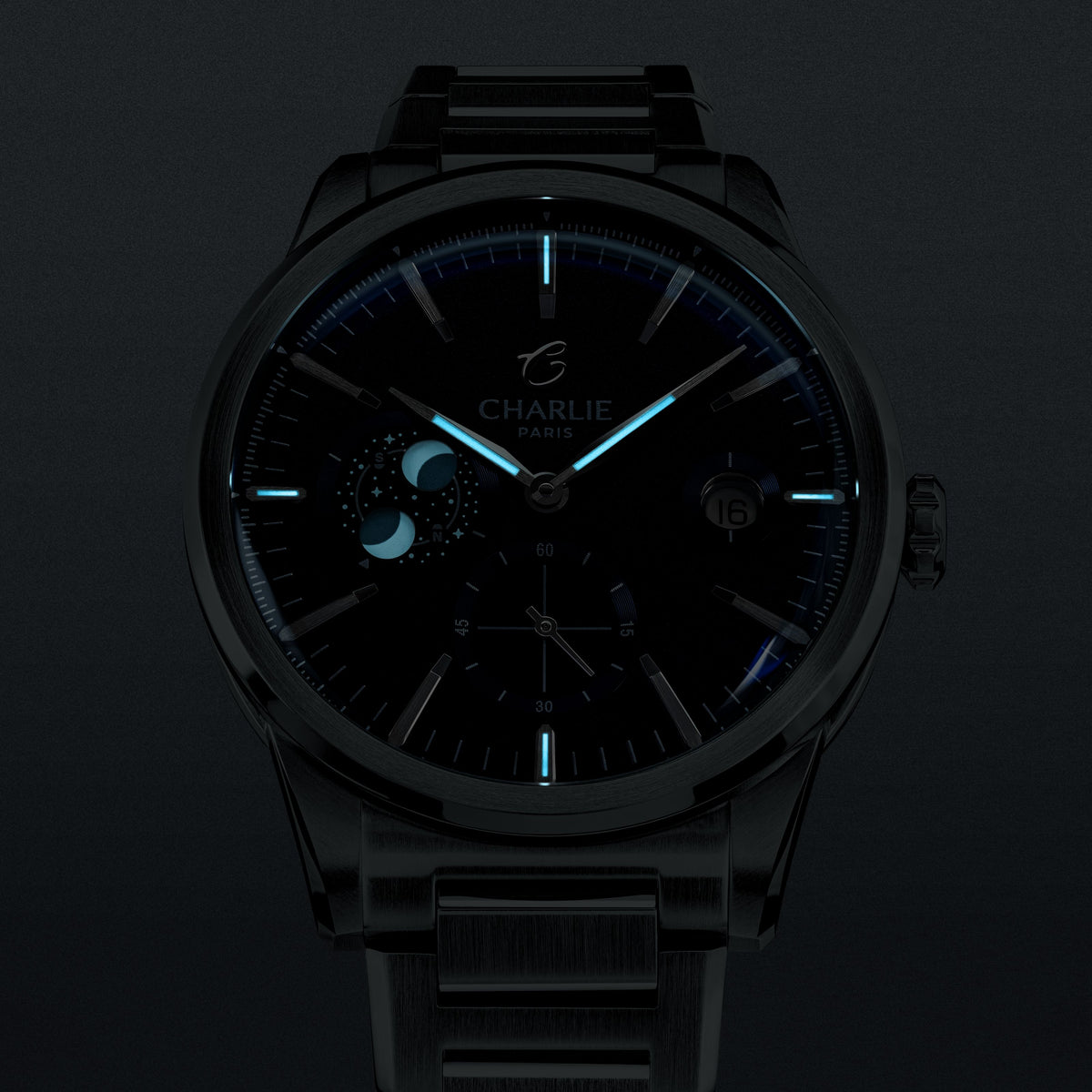 ALLIANCE - Automatique phase de lune - Bleu Montres CHARLIE