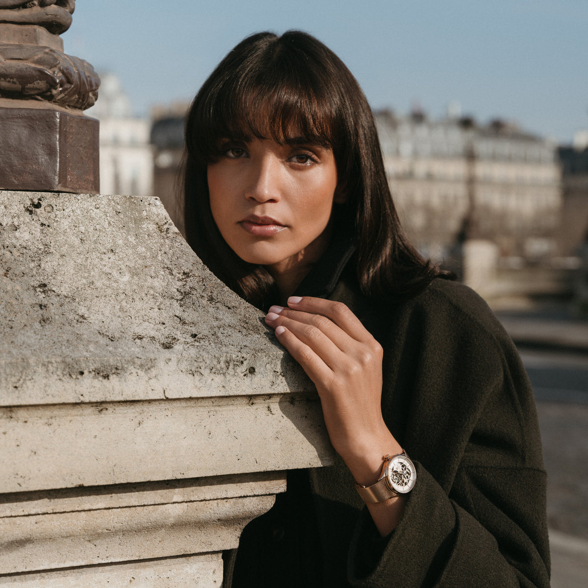 INITIAL 36 - Montre automatique squelette pour femme - 