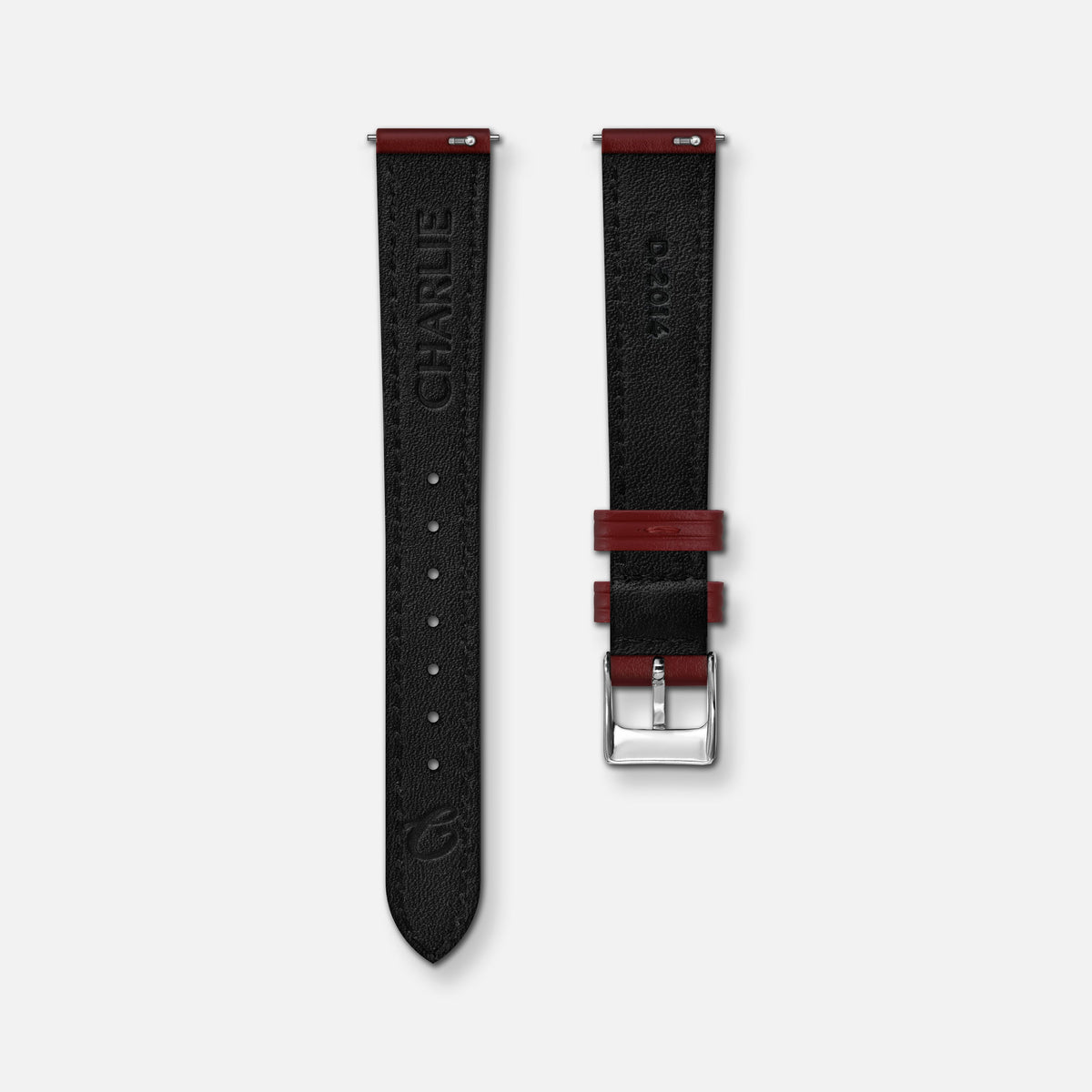 Bracelet cuir bordeaux 14mm