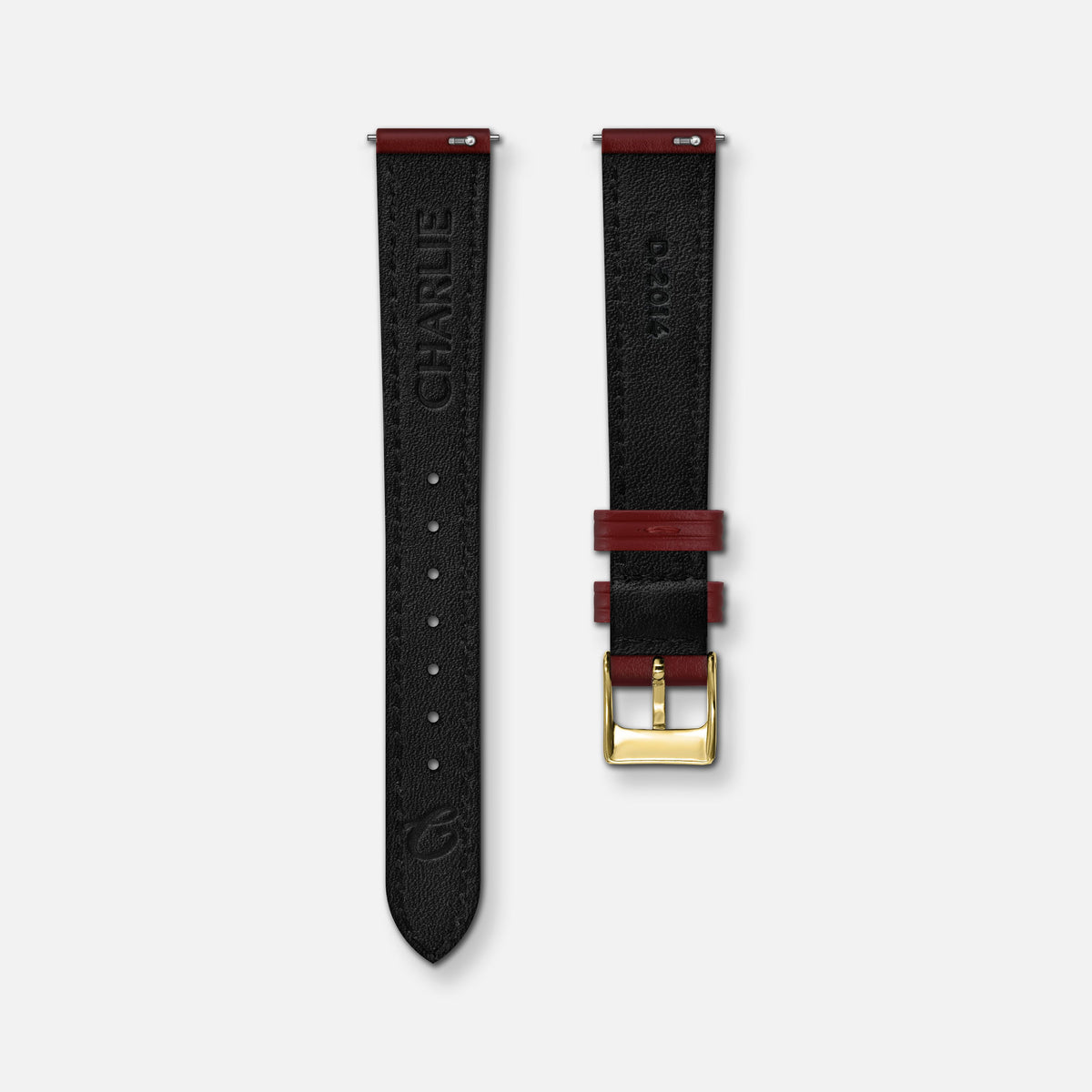 Bracelet cuir bordeaux 14mm