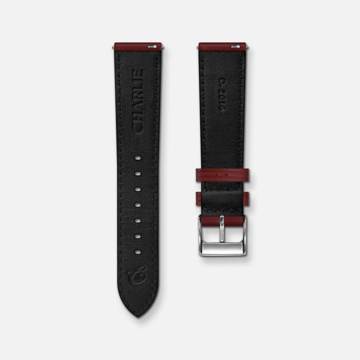 Bracelet cuir bordeaux 18mm