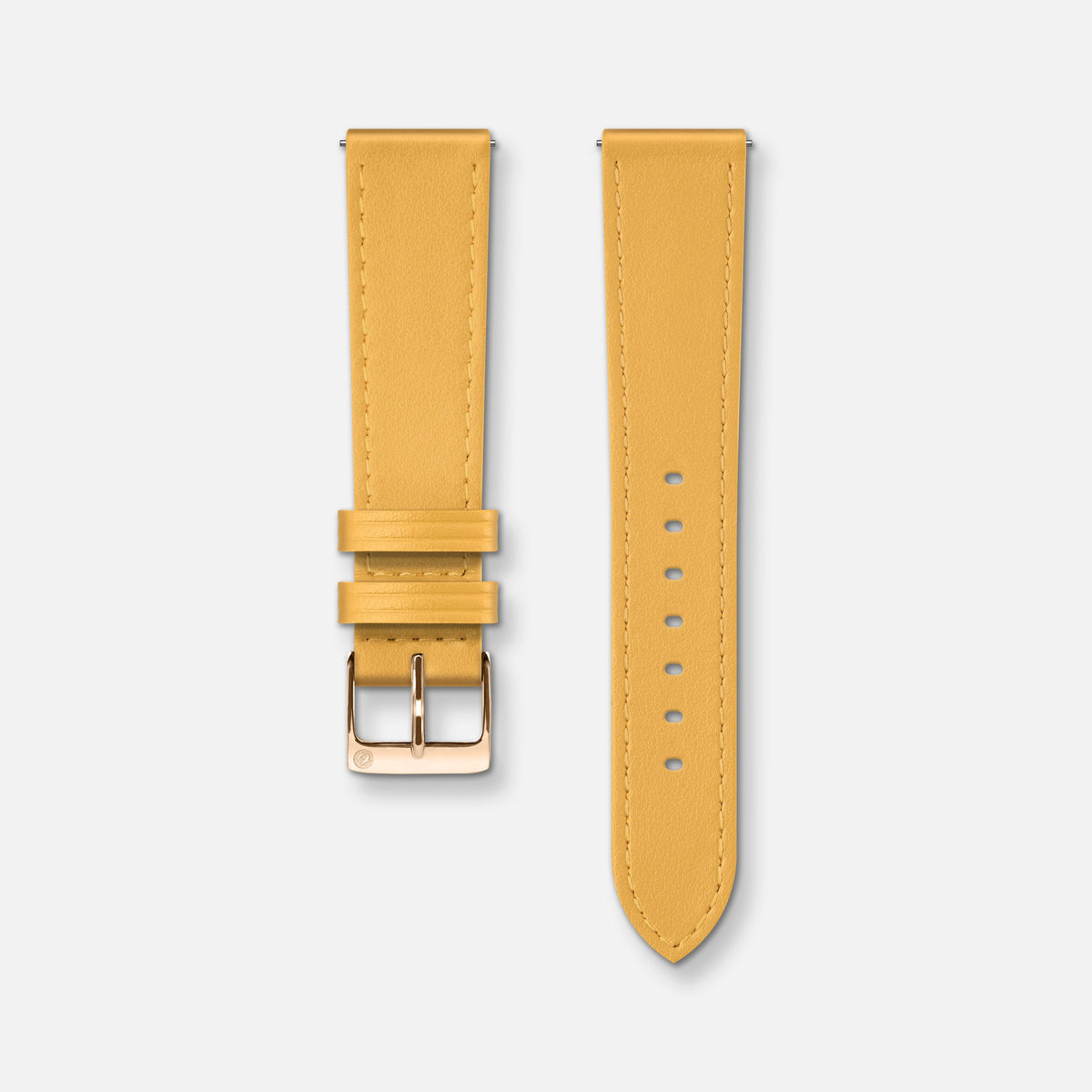 Bracelet cuir jaune toscan 18mm Bracelets de montres CHARLIE Or rose