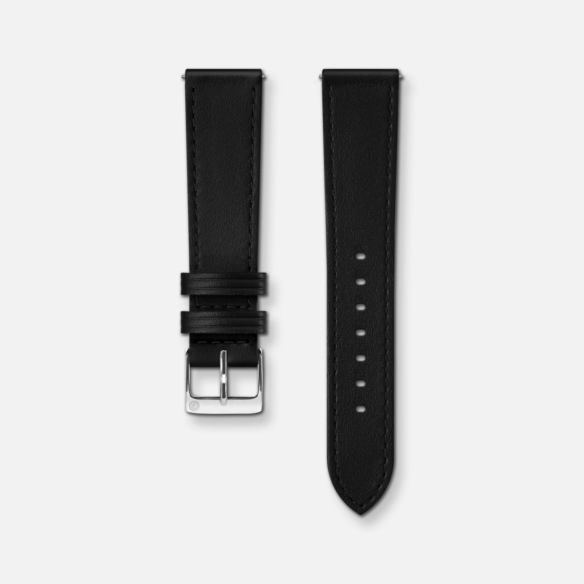 Armband 18 mm zwart leer