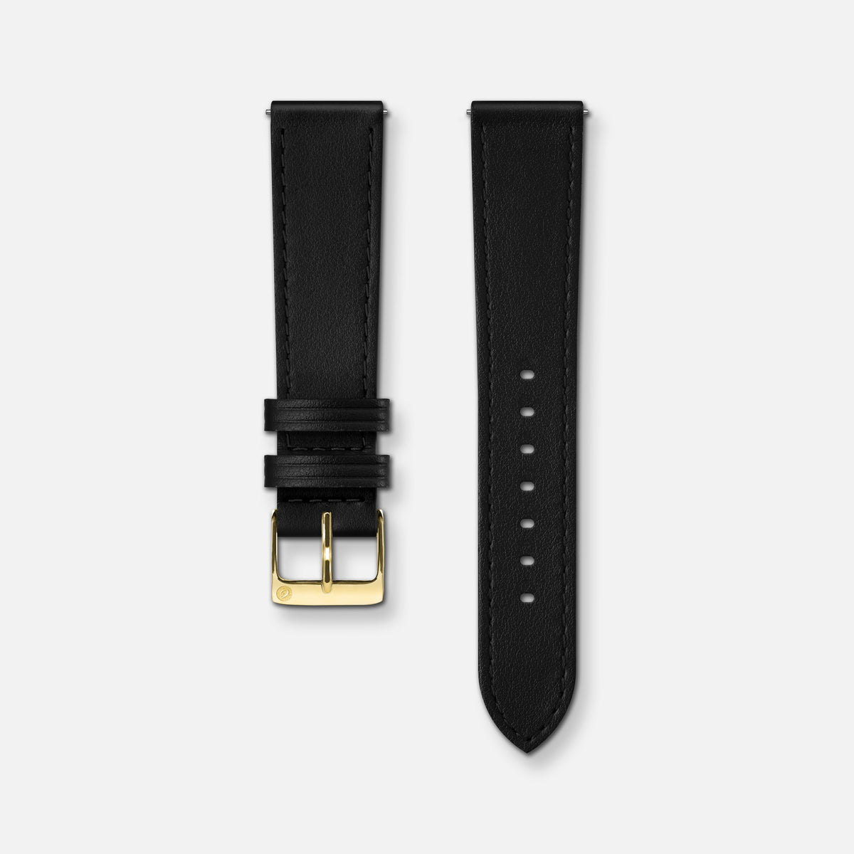 Armband 18 mm zwart leer