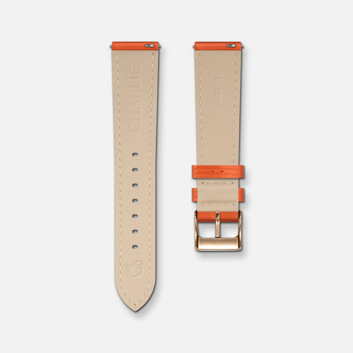 Bracelet cuir mandarine 18mm Bracelets de montres CHARLIE