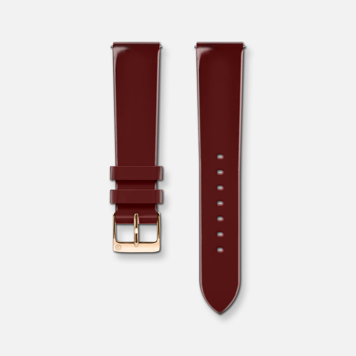 Bracelet cuir vernis bordeaux 18mm Bracelets de montres CHARLIE Or rose