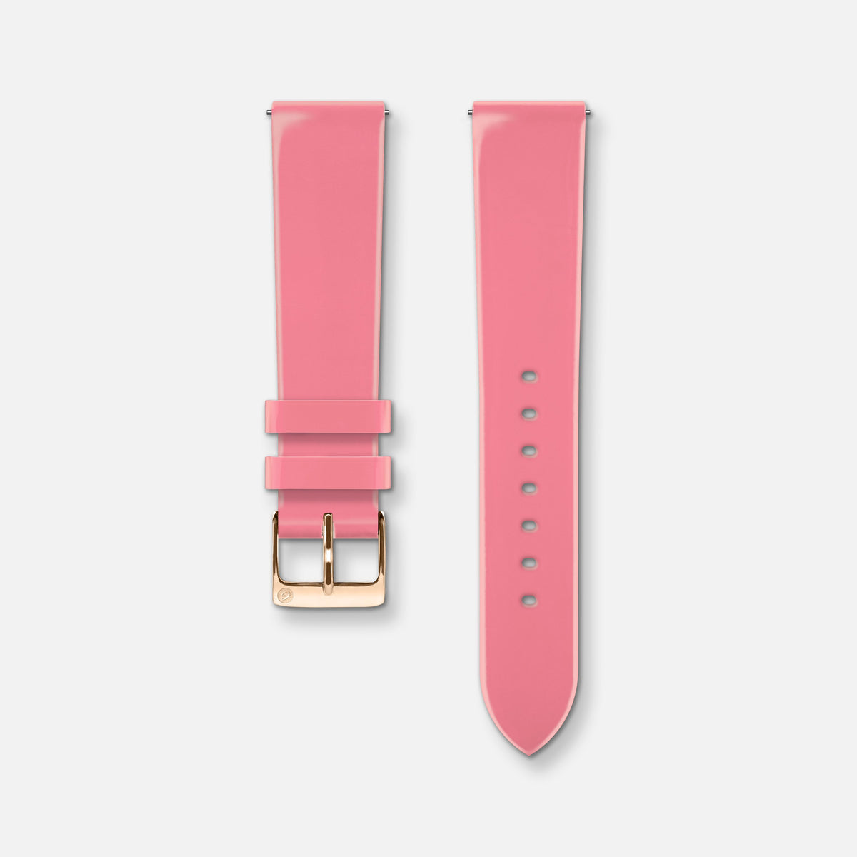 Bracelet cuir vernis rose 18mm Bracelets de montres CHARLIE Or rose