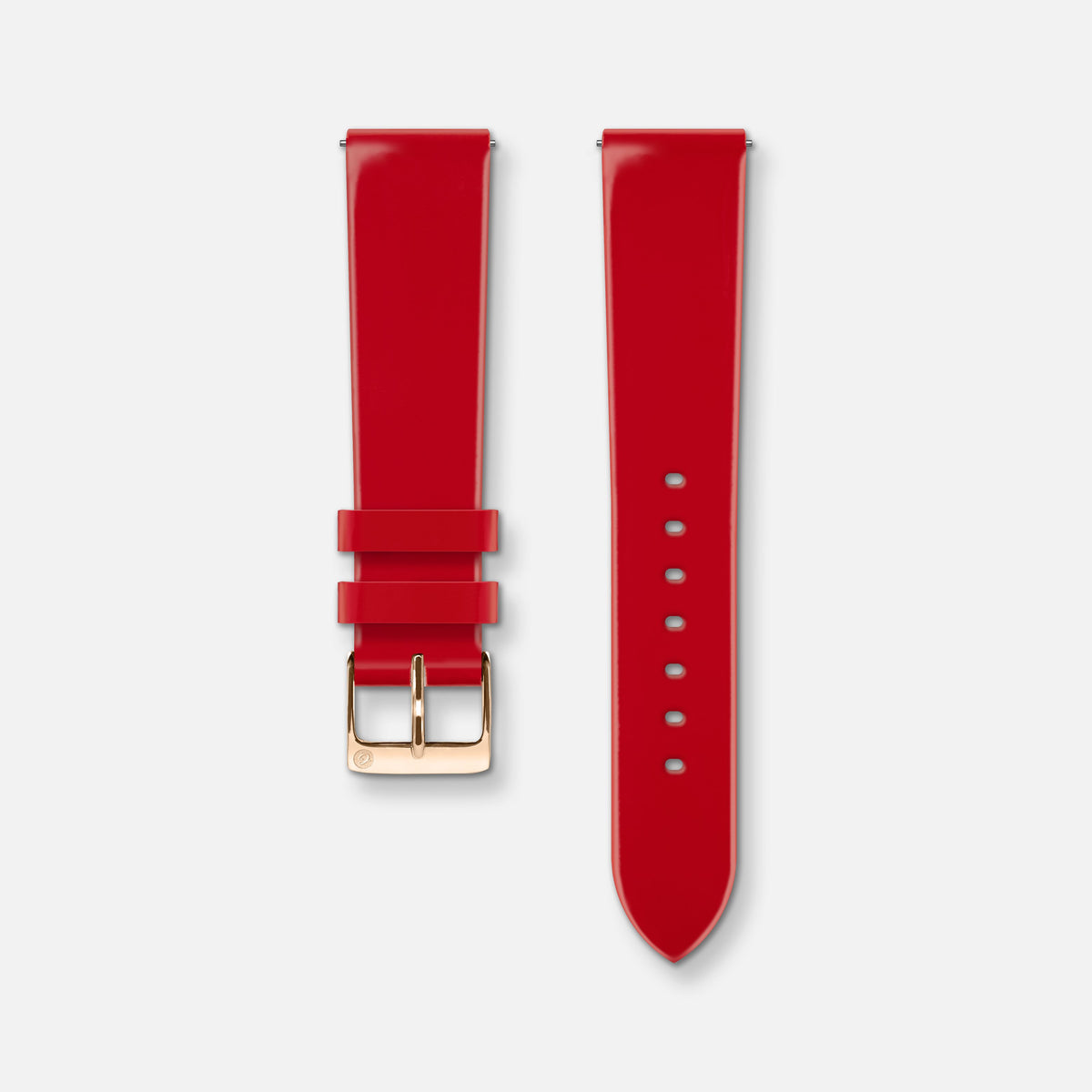 Bracelet cuir vernis rouge 18mm Bracelets de montres CHARLIE Or rose