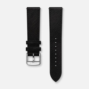 Pulseira em couro saffiano preto 20 mm