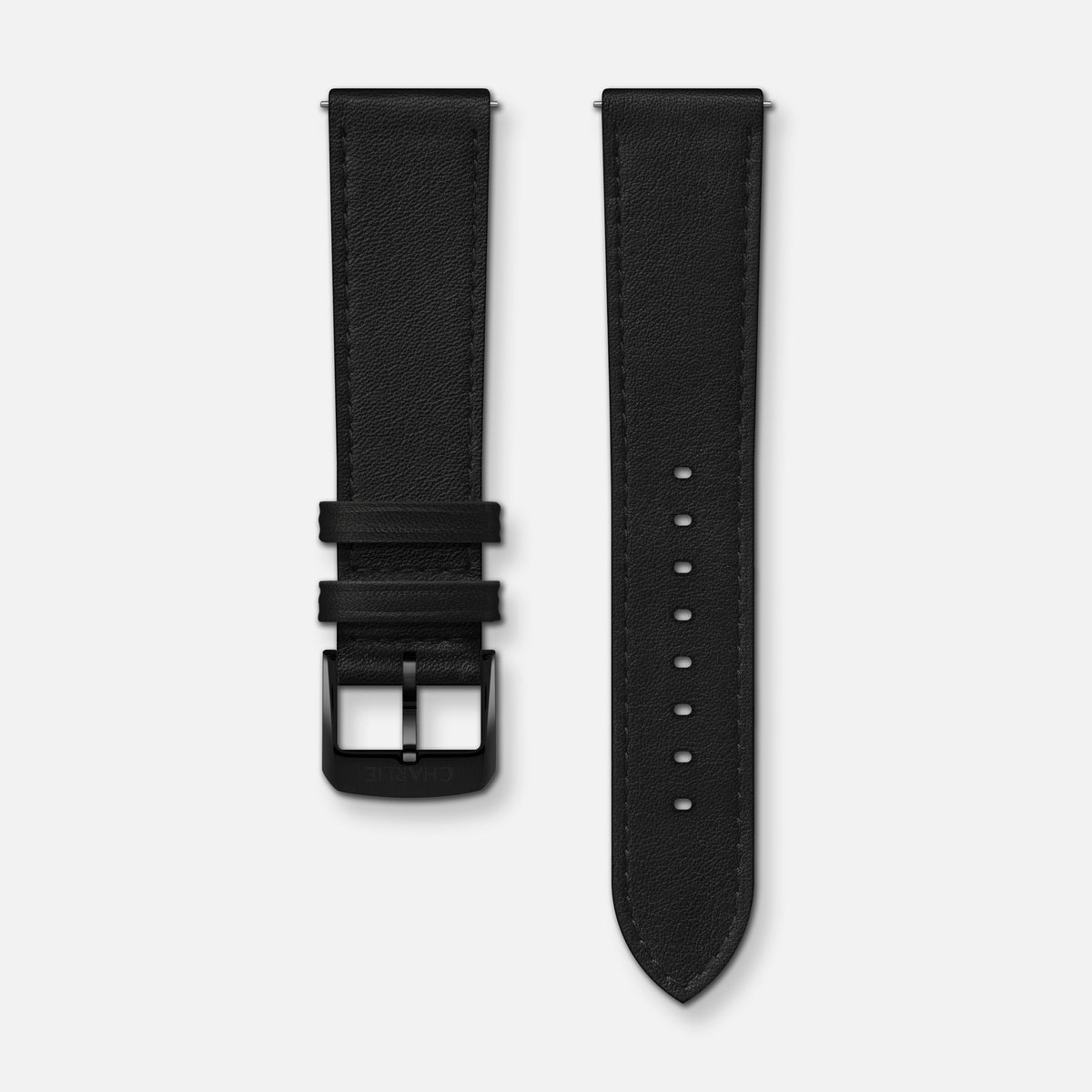 Bracelet cuir noir 20mm Bracelets de montres CHARLIE Noir
