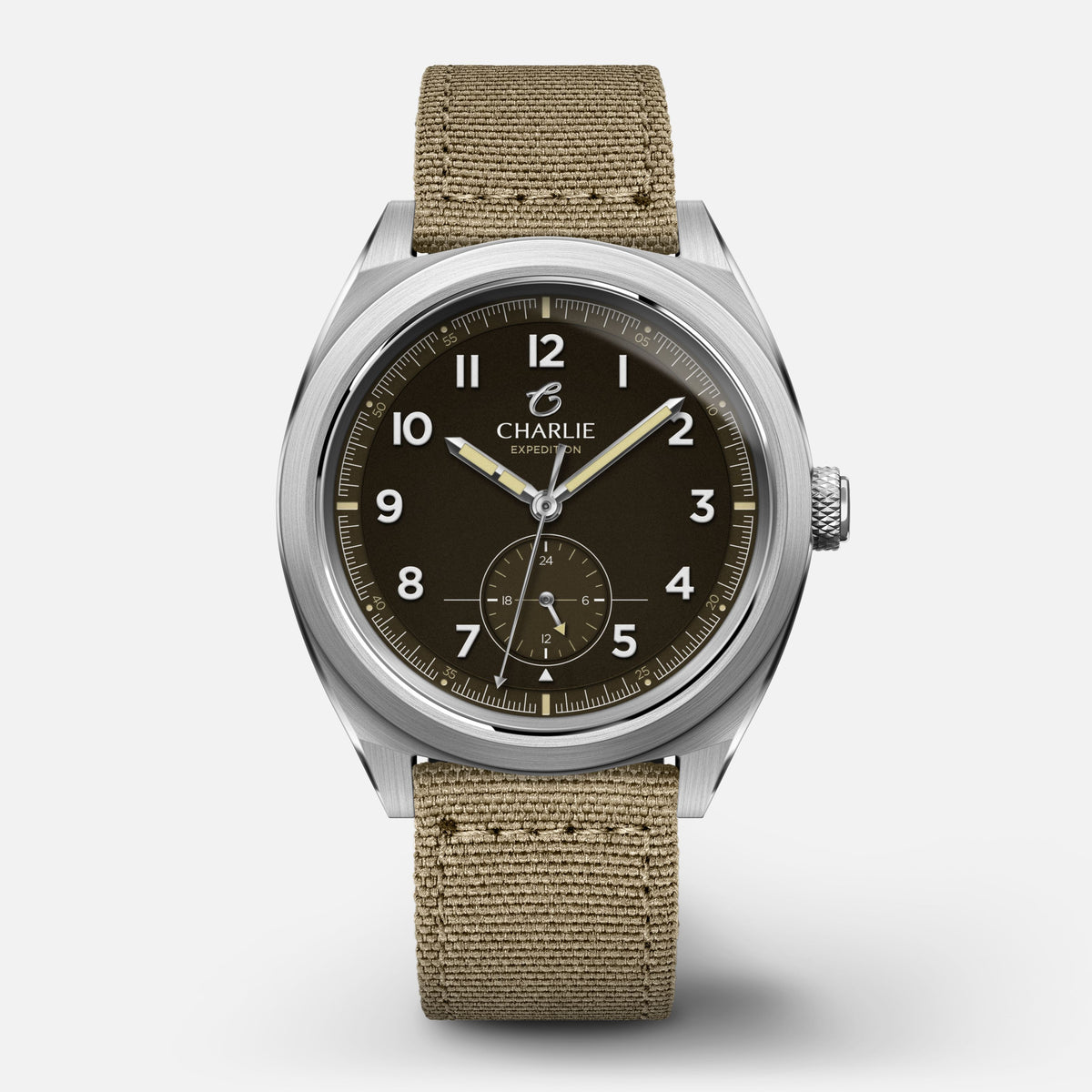 GR - Quartz 24h - Brun Montres CHARLIE Nylon beige