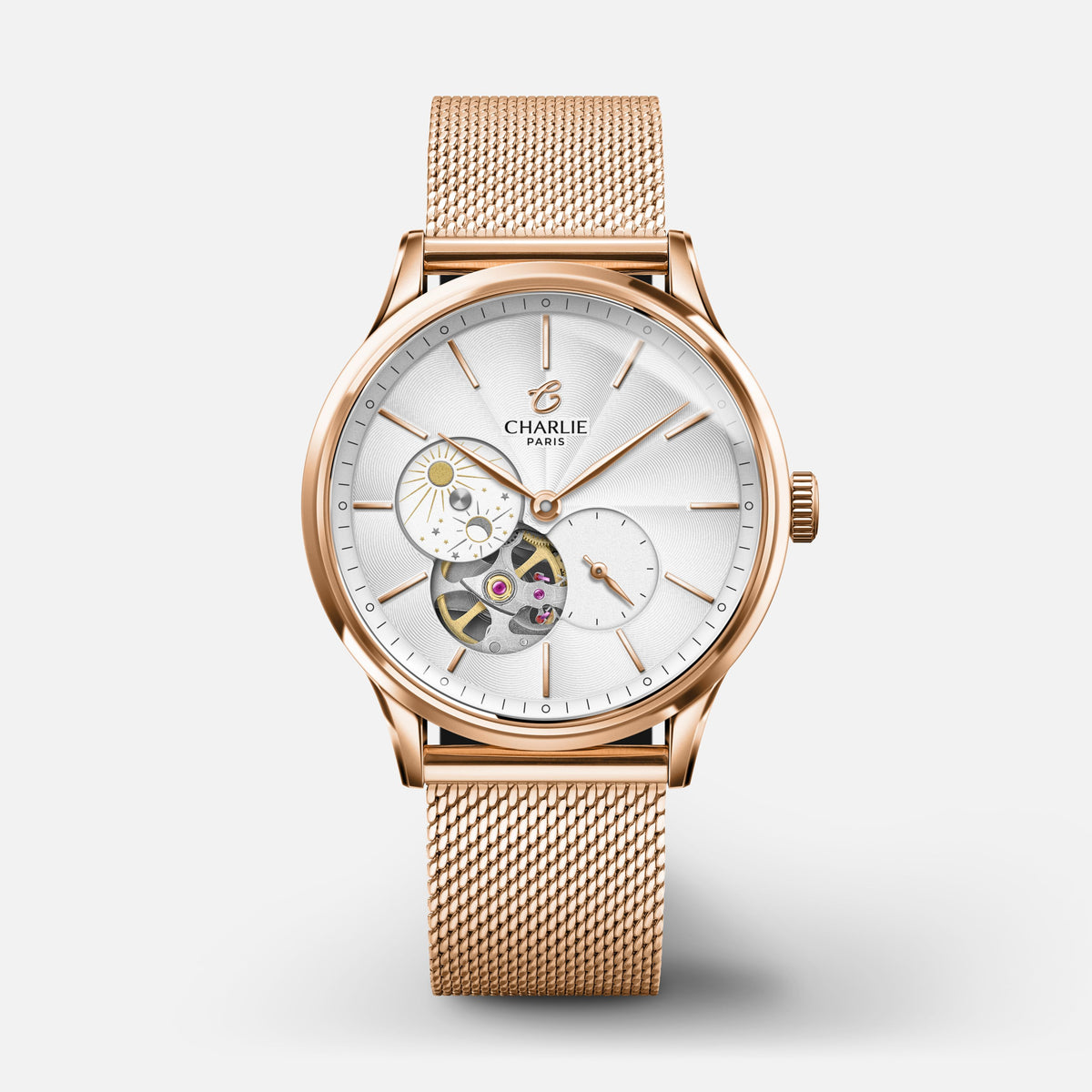 INITIAL 36 - Cœur Ouvert Jour/Nuit - Doré Rose