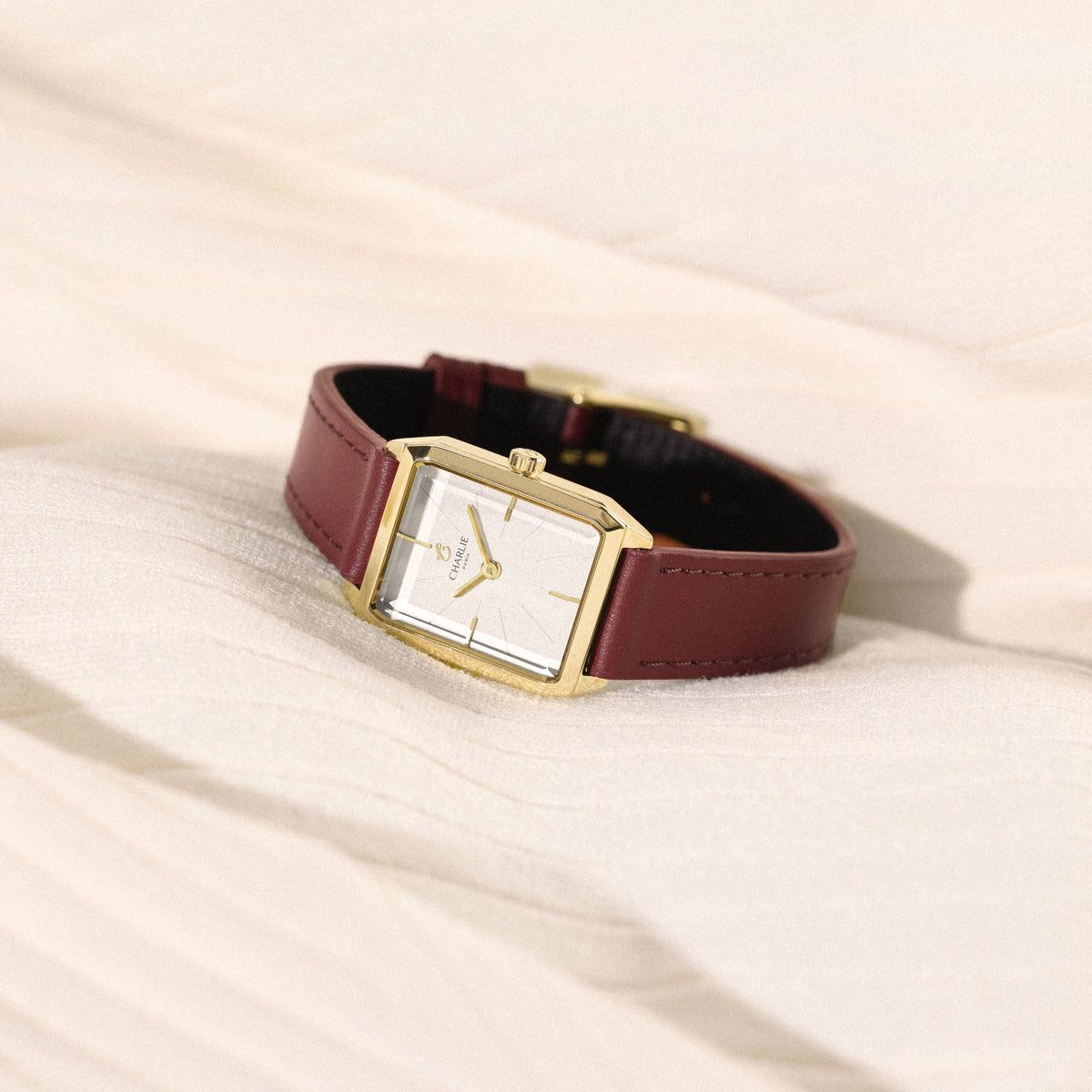 Bracelet cuir bordeaux 14mm