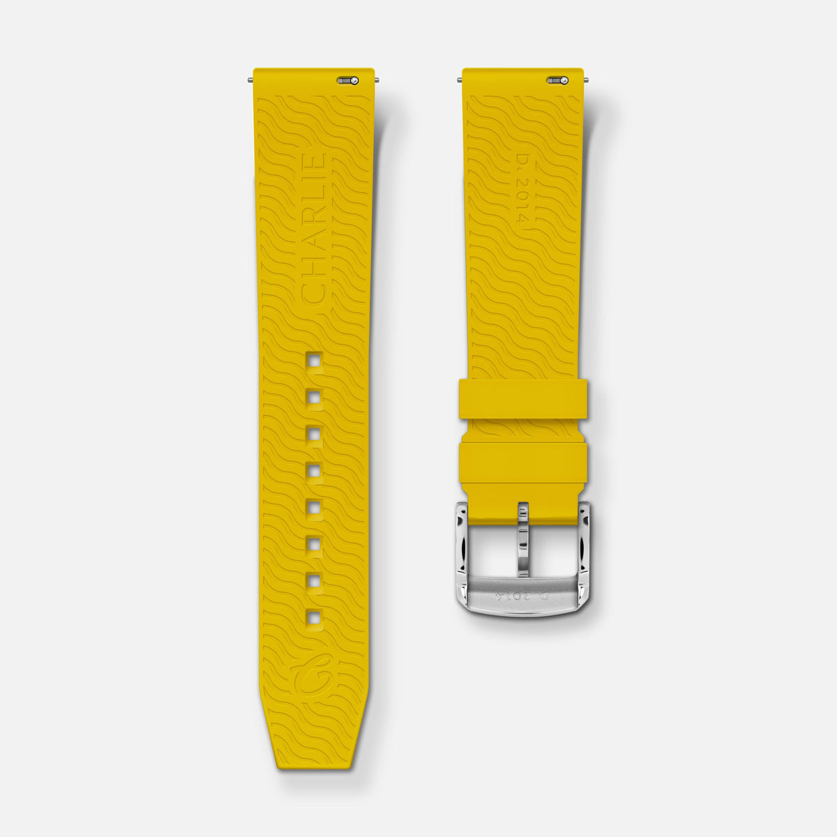 Bracelet caoutchouc jaune NBR 20mm Bracelets de montres CHARLIE