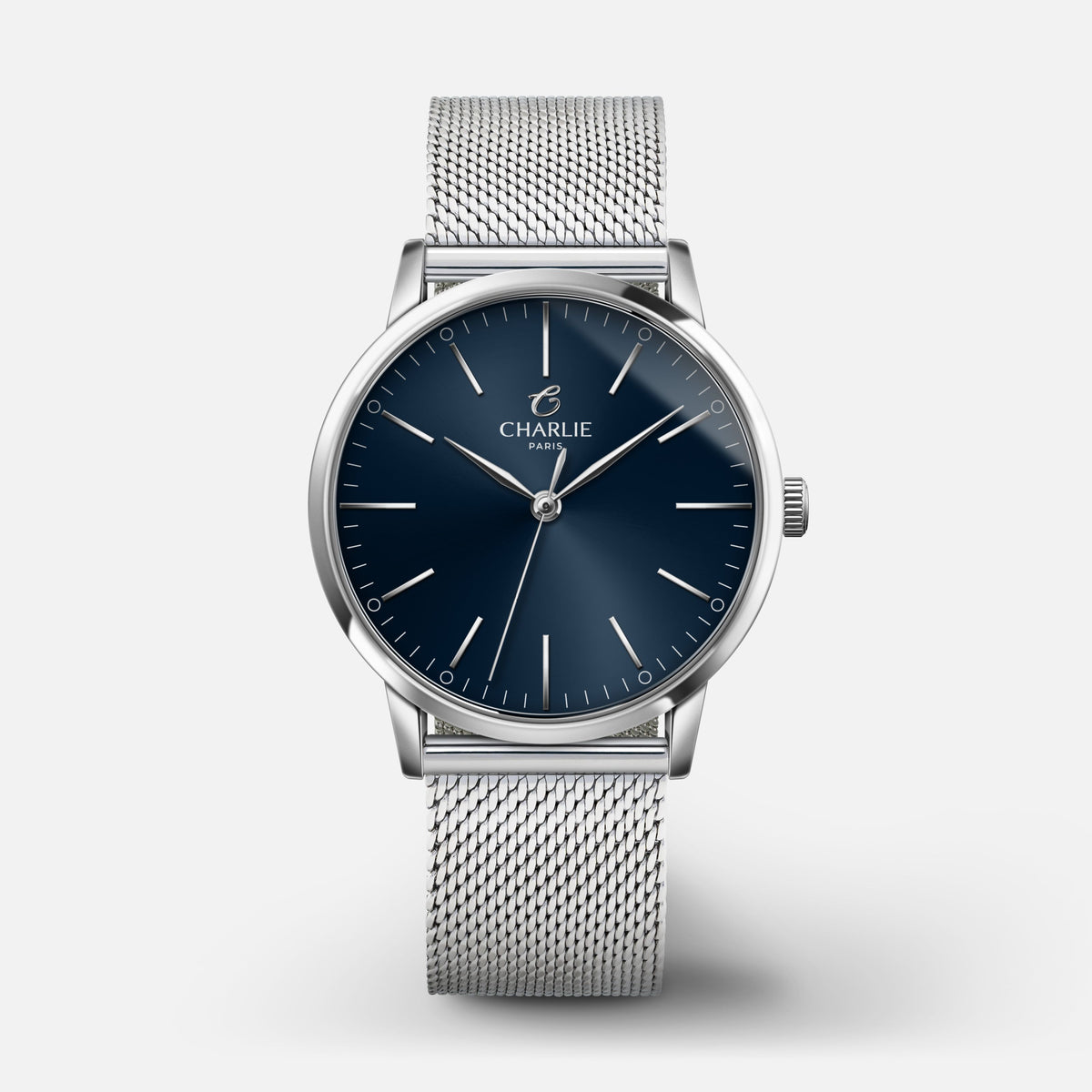 SULLY 35 - Quartz - Acier & bleu Montres CHARLIE Maille milanaise acier