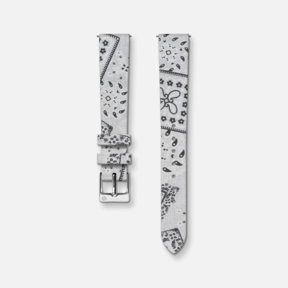 Rannerengas 14 mm valkoinen bandana-kangas